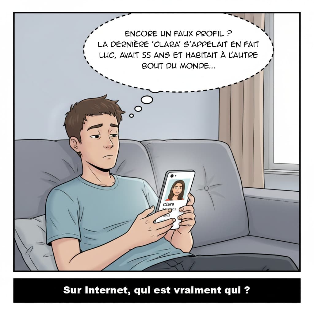 Étape 1: Rencontre en ligne et doute sur l'identité.